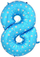 Шар (40''/102 см) Цифра, 8, Синий, 1 шт.