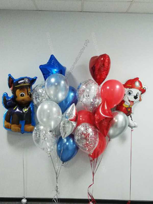 Красно-синие шары с фигурами Чейз и Маршалл