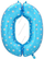 Шар (40''/102 см) Цифра, 0, Синий, 1 шт.