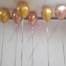 Гелиевые шарики под потолок "Золото с дождиком"