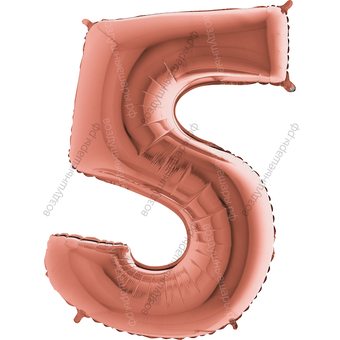 Шары цифры РОЗОВОЕ ЗОЛОТО с гелием