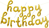 Надпись "Happy Birthday" Золото курсив