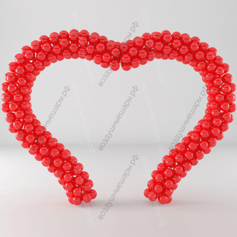 Большое Сердце из шаров на входную дверь