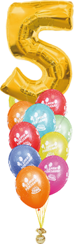 Букет из шаров "С Днем рождения" с цифрой