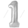 Шар (40''/102 см) Цифра, 1 Slim, Серебро, 1 шт.