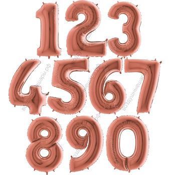 Шары цифры РОЗОВОЕ ЗОЛОТО с гелием