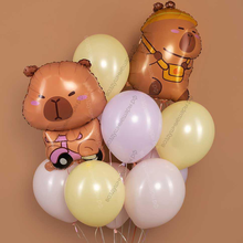 Две смешные Капибары с шарами макарунс