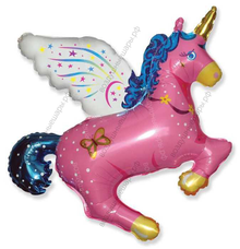 Шар с гелием  Фигура, Волшебный единорог, Фуше, 112 см.