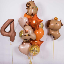Сет из воздушных шариков с гелием Капибара на 4 года ребенку
