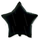Фольгированный шар (18''/46 см) Звезда Черная пастель, 1 шт.