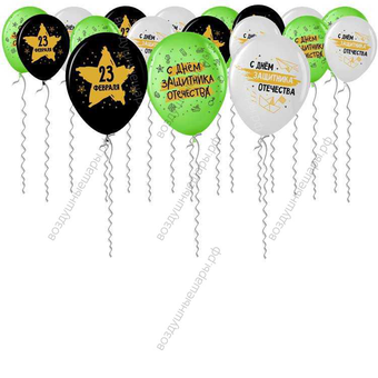 Шары под потолок 23 февраля, День Защитника Отечества