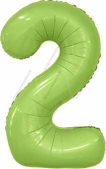 Шары цифры Мистик, Фисташка сатин с гелием, 90 см.