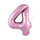 Шар (40''/102 см) Цифра, 4 Slim, Розовый Фламинго, 1 шт. в упак.