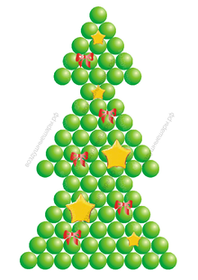 Елка на Новый год из шаров "Рождественская" плоская