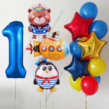 Фотозона на 1 годик с Мишкой, Пингвином и Подводной лодкой 