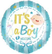 Шар-круг У нас Мальчик! - It's a Boy!, Голубой, 46 см