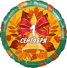 Шар с гелием  Круг, 1 Сентября , Зеленый, 46 см.