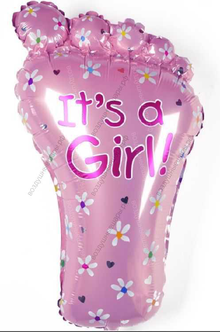 Шар с гелием  Фигура, Ступня малышки, Розовый, 76 см.