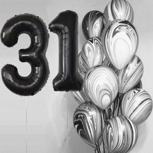 Букет гелиевых шаров агатов на 31 год Безупречный стиль с черными цифрами