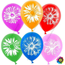 Гелиевый шар  Ромашки, Ассорти,  лайт, пастель, 2 ст, 30 см.