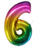 1 шт. "6" радужная