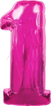 Шары цифры МАЛИНОВЫЕ с гелием