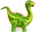 Шар (36''/91 см) Ходячая Фигура, Динозавр Стегозавр, Зеленый, 1 шт. 