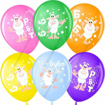Шар с гелием Буба, Ассорти, пастель, 1 ст, 30 см.