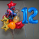 10 шаров+5 звезды+фигура+2 цифры Спайдермен с цифрами 12