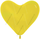 Латексный воздушный шар-сердце (6''/15 см) Желтый (020), пастель, 100 шт.