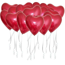 Сердца с гелием Хром, 30см: 15 шаров
