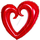 Фольгированный шар (40''/102 см) Фигура, Сердце вензель, Красный, 1 шт.