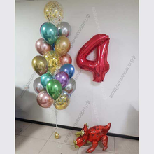 Оформлление шарами на 4 года ребенку "Динозавр Трицератопс"