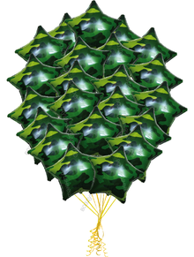 Букет фольгированных звезд Камуфляж