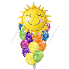 Фонтан из шаров на масленицу "Солнышко в окошке"