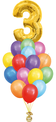 15 шаров и цифра Разноцветный+цифра