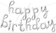 Надпись "Happy Birthday" Серебро курсив