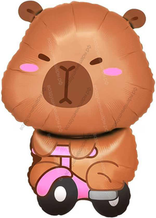 Шар с гелием Фигура, Капибара на велосипеде, (26''/66 см)