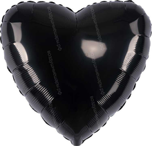 Шар с гелием  Сердце, Черное, 46 см.