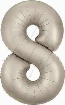 Шары-цифры Кремовый Латте с гелием, 86см