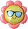 Шар (34''/86 см) Фигура, Цветок в солнечных очках, Розовый, 1 шт.