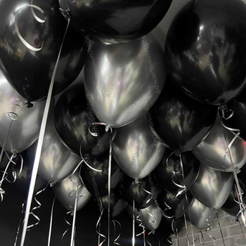 Шары под потолок черные и серебристый хром