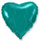 Фольгированный шар (18''/46 см) Сердце, Бирюзовый, 1 шт.