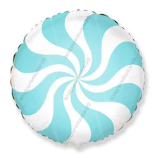 Шар с гелием  Круг, Леденец, Голубой, 46 см.