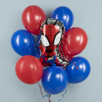 Фонтан из гелиевых шаров с Человеком пауком