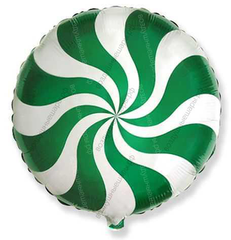Шар с гелием  Круг, Леденец, Зеленый, 46 см.