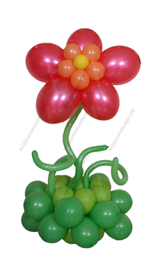 Цветок из шаров гелиевый двойной с 5 лепестками, на большом основании