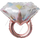 Фигура, Кольцо с бриллиантом, Розовое Золото, 27", 69 см.