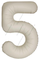 Шар (40''/102 см) Цифра, 5 Slim, Кремовый Латте, Матовый, 1 шт. в уп., B901915MCL