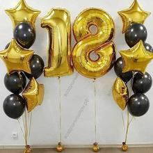Черно- золотое оформление Ура, 18 лет!